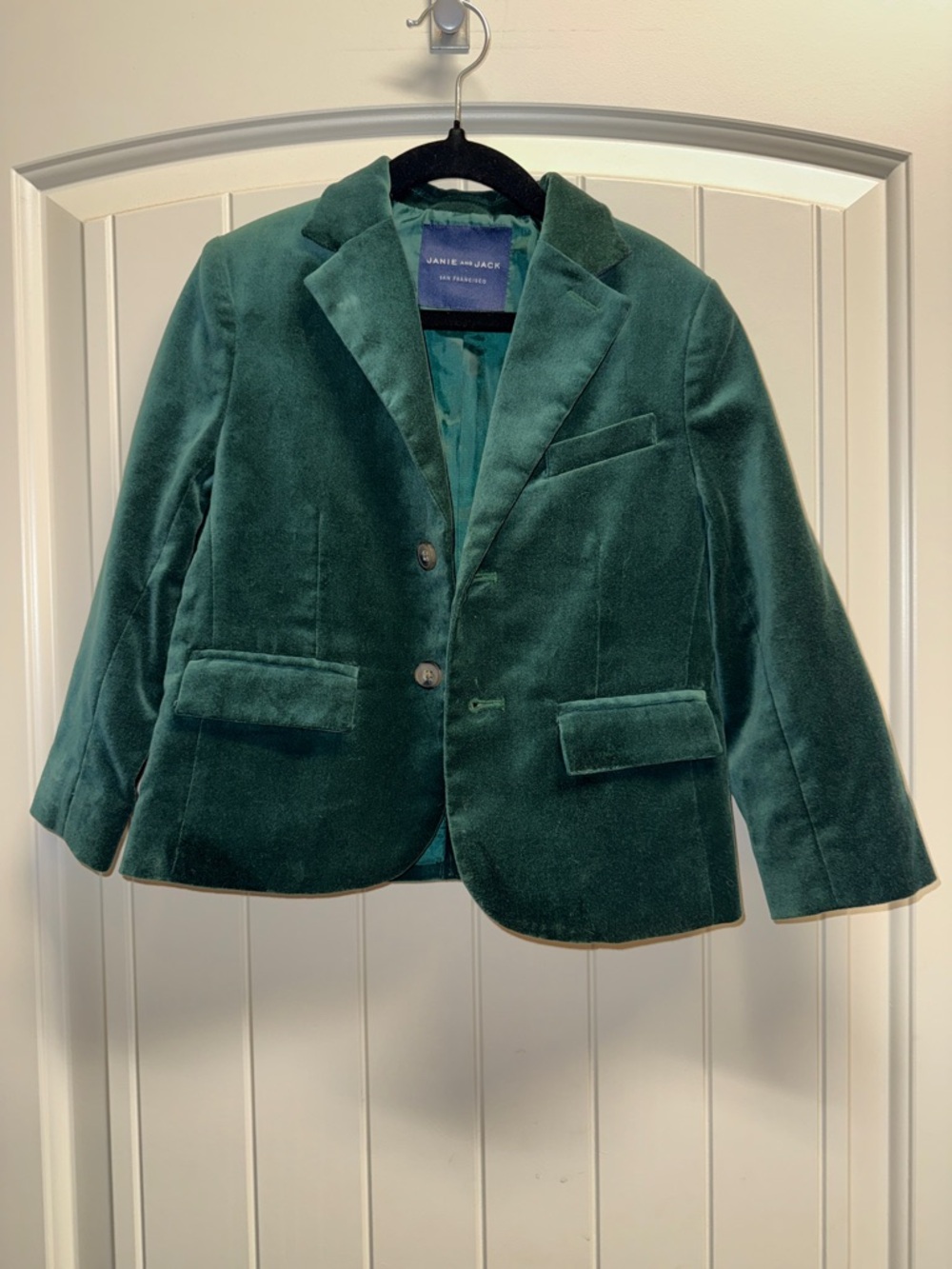 Janie and Jack Emerald Velvet Blazer for Kids